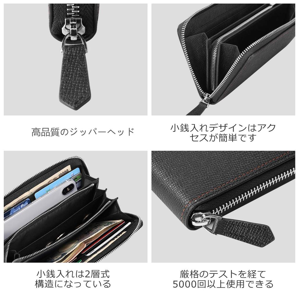 Handwork Secret Men's Long Wallet, Large Capacity, 12 Card Slots, Coin Purse, Genuine Leather, Zippered Wallet, Women's Long Wallet, Gift, Coin