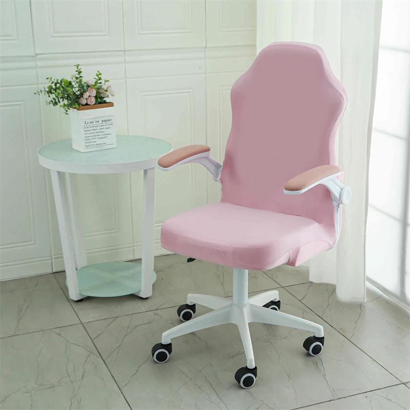Elastic Gaming Chair Cover Jacquard Breathable Stretch Dustproof Seat Protector Swivel Computer Armchair Slipcovers Home Office