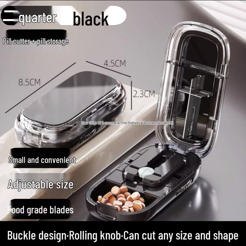 Portable Travel Pill Cutter: Splits Pills Into Halves or Quarters