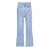 Cropped High-Waisted Slimming Black Micro-Flare Jeans for Petite Women