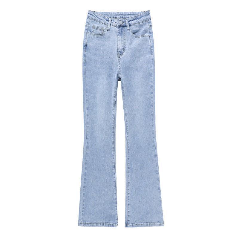 Cropped High-Waisted Slimming Black Micro-Flare Jeans for Petite Women