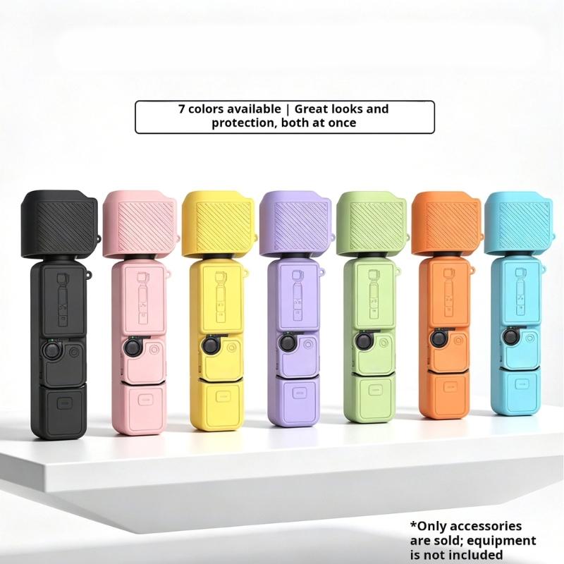 Fashionable Silicone Case Skin For Pocket 4 Camera Cover Vertical Stand And Wrist Strap NonSlip Grip Protectors