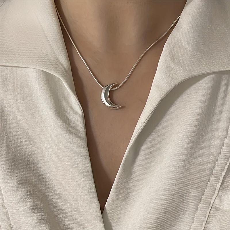 Alloy Moon Pendant Necklace Crescent Moon Choker Jewelry All Match Necklace Jewelry Accessories For Women