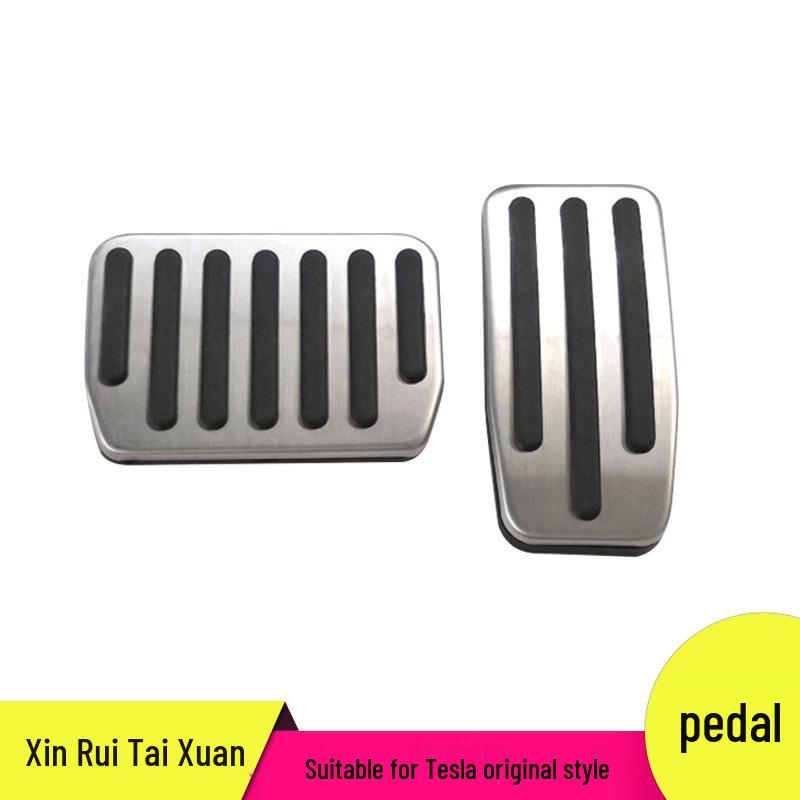 

Tesla Non-Slip Pedal Accessories: Throttle, Brake, Rest Area Aluminum Alloy + Hard Rubber