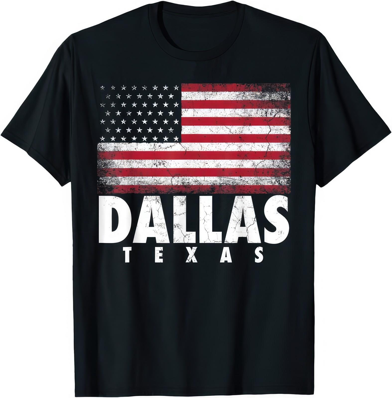 Dallas Texas 4th Of July American Flag Patriotic Graphic T Shirt XXXXL