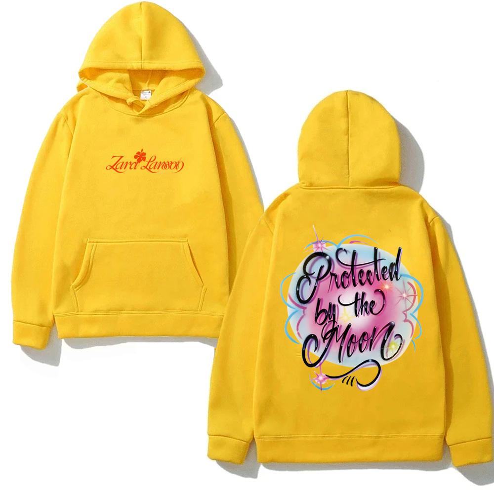 

Худі Zara Larsson таке ж, як на офіційному сайті, Protected By The Moon з бебі-рібом 2025 НОВЕ Гранж світшоти з довгим рукавом Панк худі M жовтий