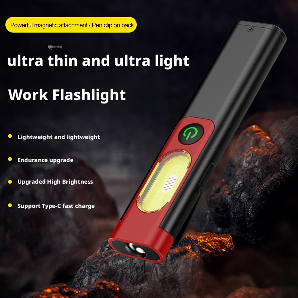 1PC USB Charging LED Flashlight COB Rechargeable Pocket Lamp Hand Torch Work Light For Camping Lanterns Tactical Night Light