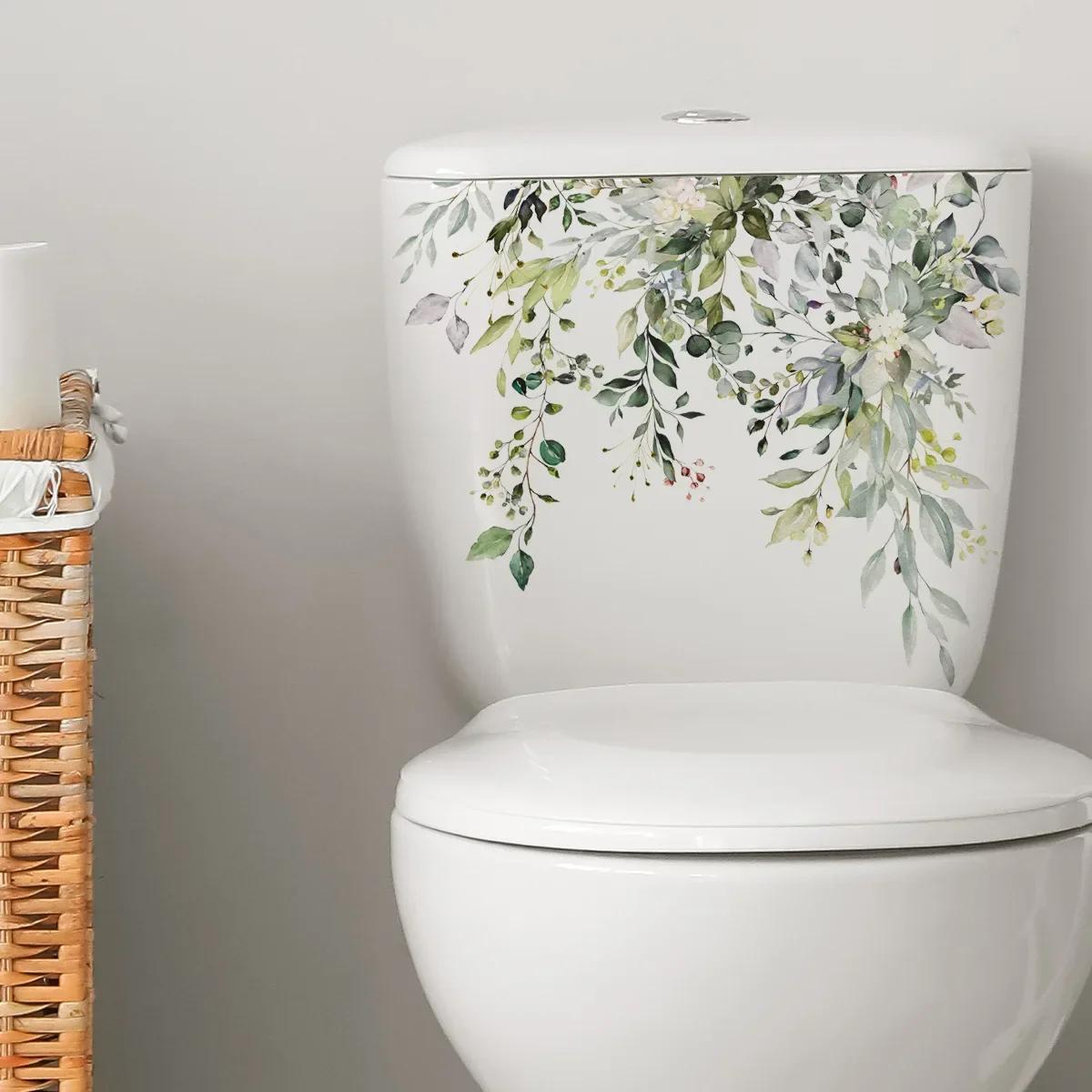 

Purple Flower and Animal Wall Sticker For Bathroom Toilet Decor Living Room Home Decoration Mural Beautify Self-adhesive Decals 30x25cm