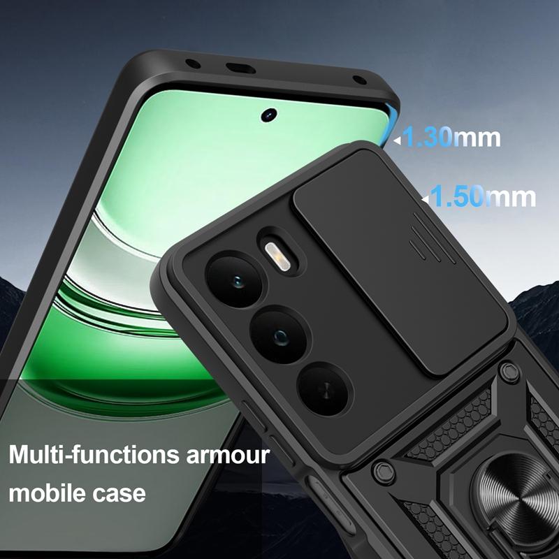For Realme C71 4G Case Slide Camera Protect Armor Phone Case For OPPO Realme C71 C 71 RealmeC71 Magnet Holder Ring Cover