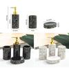 Marble bathroom wash four piece set ceramic household products lotion bottle toothbrush holder mouthcup set bathroom accessories