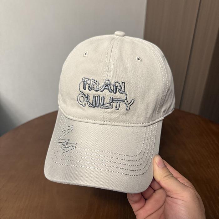 Summer Cotton Baseball Hat With Embroidered Letters For Outdoor Activities