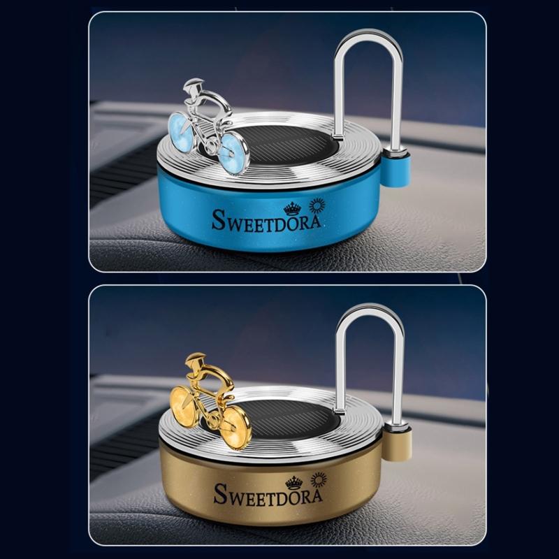 Solar Energy Rotate Figurines Essential Oil Diffuser Aromatherapy Mist Car Decor