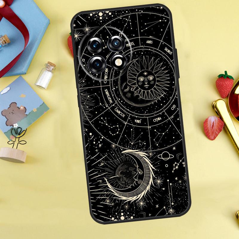 Crescent Moon Sun Cover For OnePlus 12 12R 13 13R 11 10 Pro 8T 10T OnePlus Nord CE 2 3 4 Lite N30 N20 N10 Case