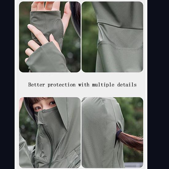 Solbeskyttende klær for kvinner om sommeren, UV-bestandig, langermet, ultratynn, allsidig sykkelbekledning, solbeskyttende klær, fritidsklær