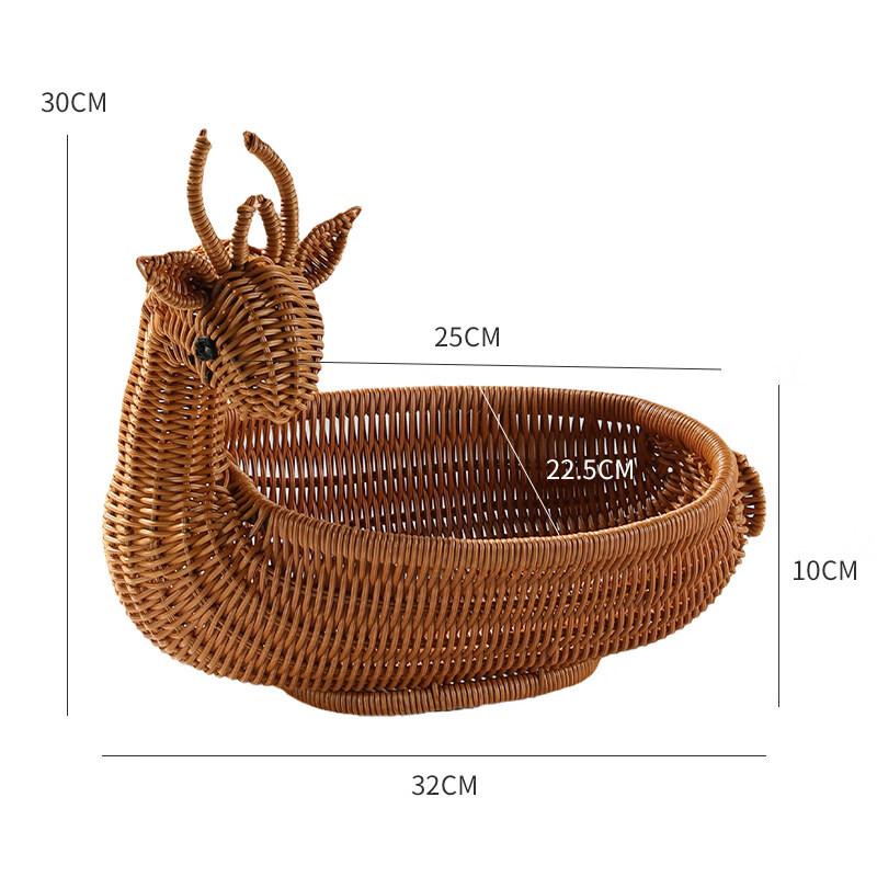 Chinese Bamboo Double-Layer Tea & Fruit Basket