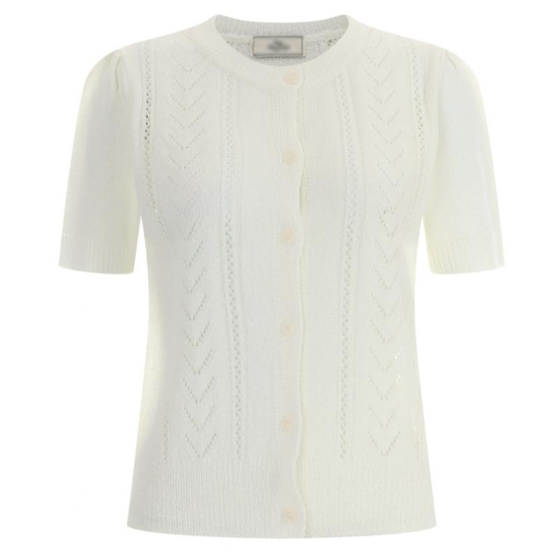 Shop   Women Boucle Round Open Puff Sleeve Short Sleeve Knit Cardigan Bom Wcd 12