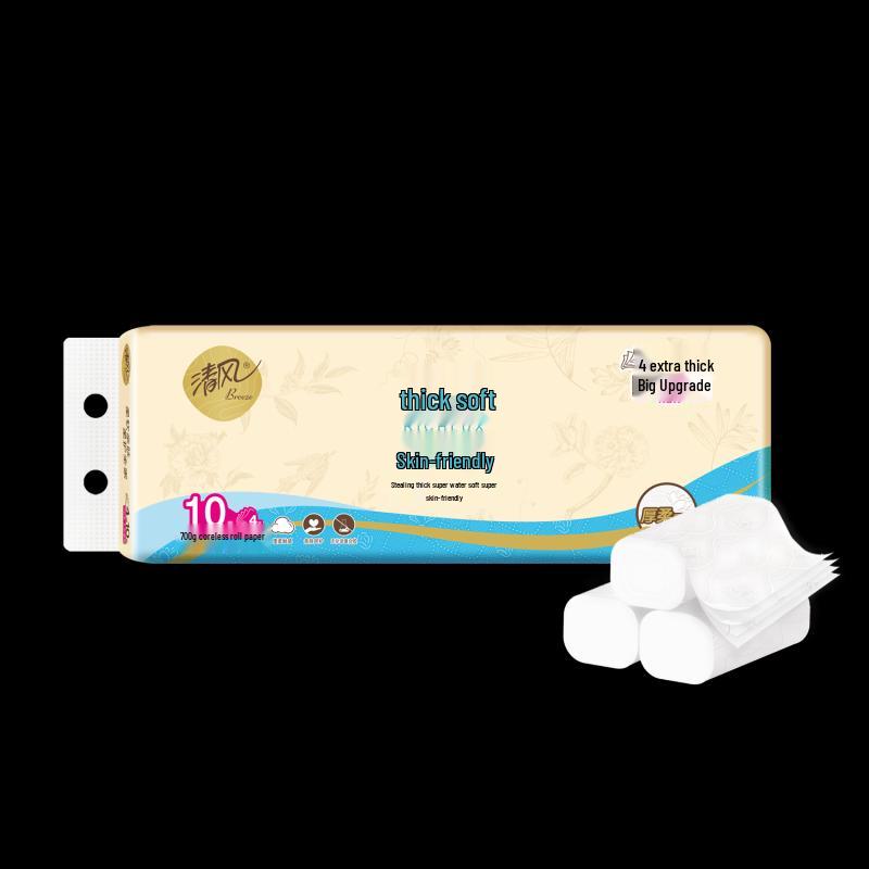Qingfeng Cloud Soft Pure 4-Ply Coreless Roll Paper