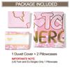 2/3Pcs Pink Aesthetic Bad Btch Energy Duvet Cover Set (1 Duvet Cover & 1/2 Pillowcase) Soft BAD Bedding Set for Bedroom Decor