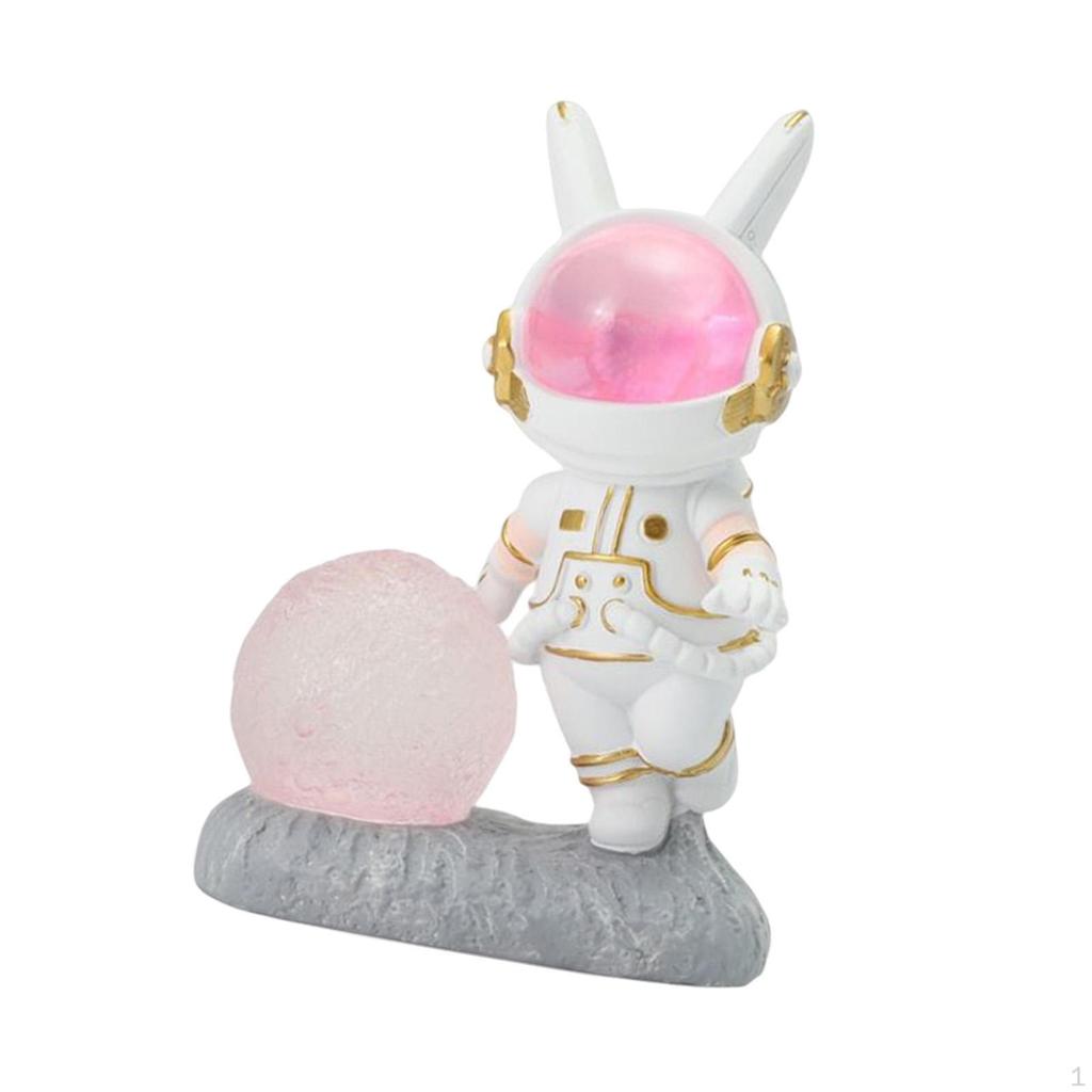 Resin Space Rabbit Phone Holder Decorative Cute for Car Dashboard Decoration