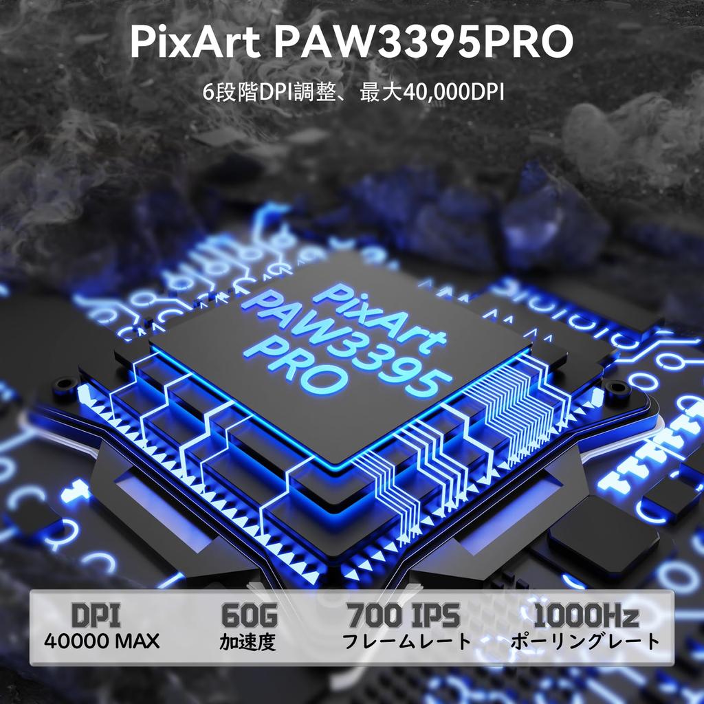 MAMBASNAKE M3 Wireless Gaming Mouse, Ultra-Lightweight (39±2g), PAW3395PRO, 40000DPI, Broadcom BK3634, Fits Medium To Large Hands,