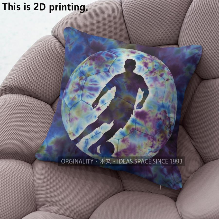 Tie Dye Soccer Player Sport Throw Pillow Covers Pattern Cushion Cover Suitable for Sofa Bedroom Car Pillow Cover