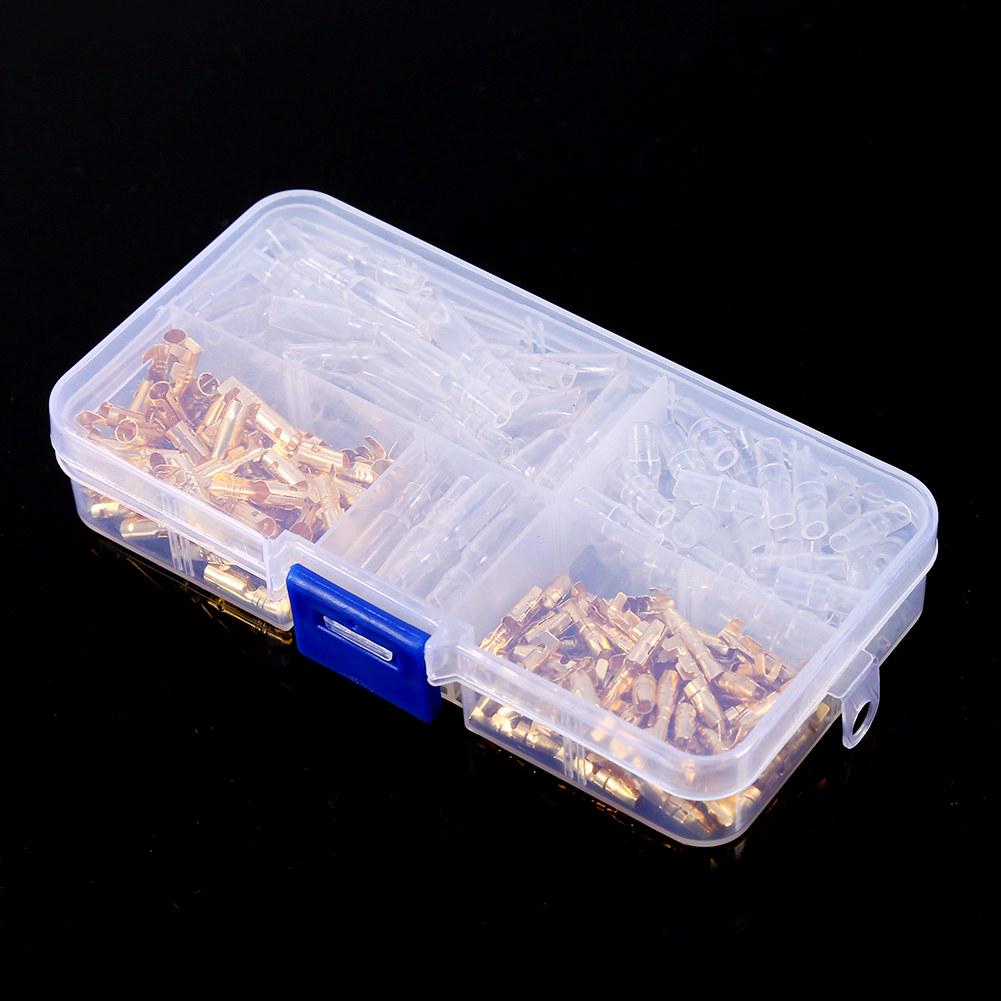 120pcs Brass 3.5mm Bullet Connector Terminal Male & Female with Insulation Cover