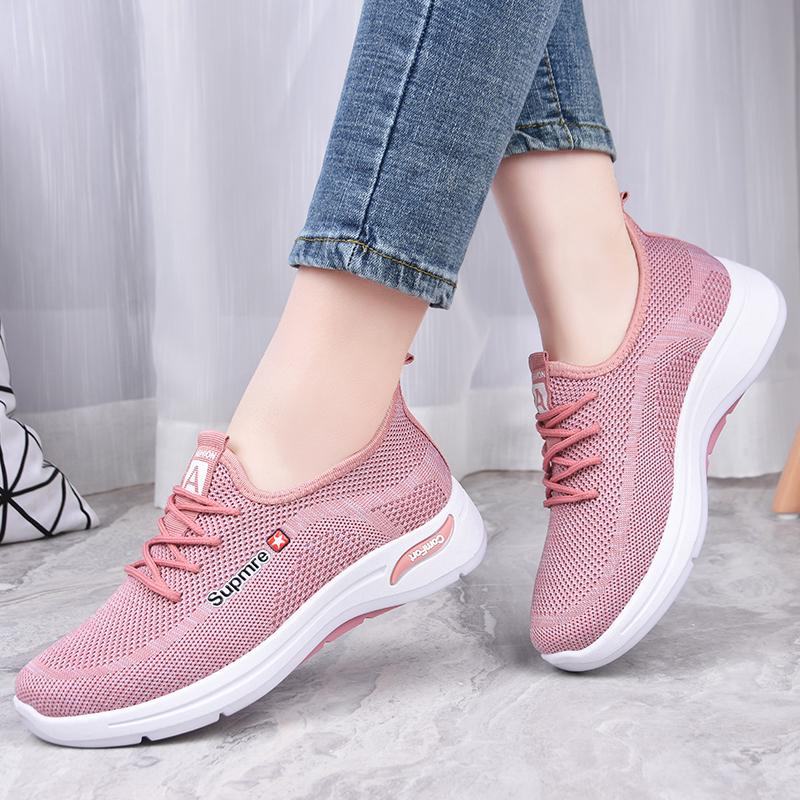 Moda 2024 Nuovo Stile Quattro Stagioni Scarpe da Donna Primavera Estate Moda Intrecciato Volante con Lacci Scarpe Sportive Casual Sneakers Traspiranti