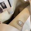 LEFTSIDE Retro Small Solid Color Leather Shoulder Bags for Women 2023 Designer Korean Fashion Female Handbags Underarm Bag