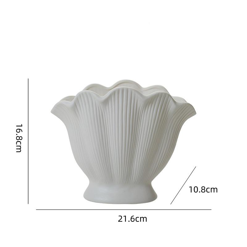 Ceramic Vase Shell Shape Vintage Vegetarian Roast Ceramic Decorative Crafts Flower Arrangement Hydroponics Home Decoration
