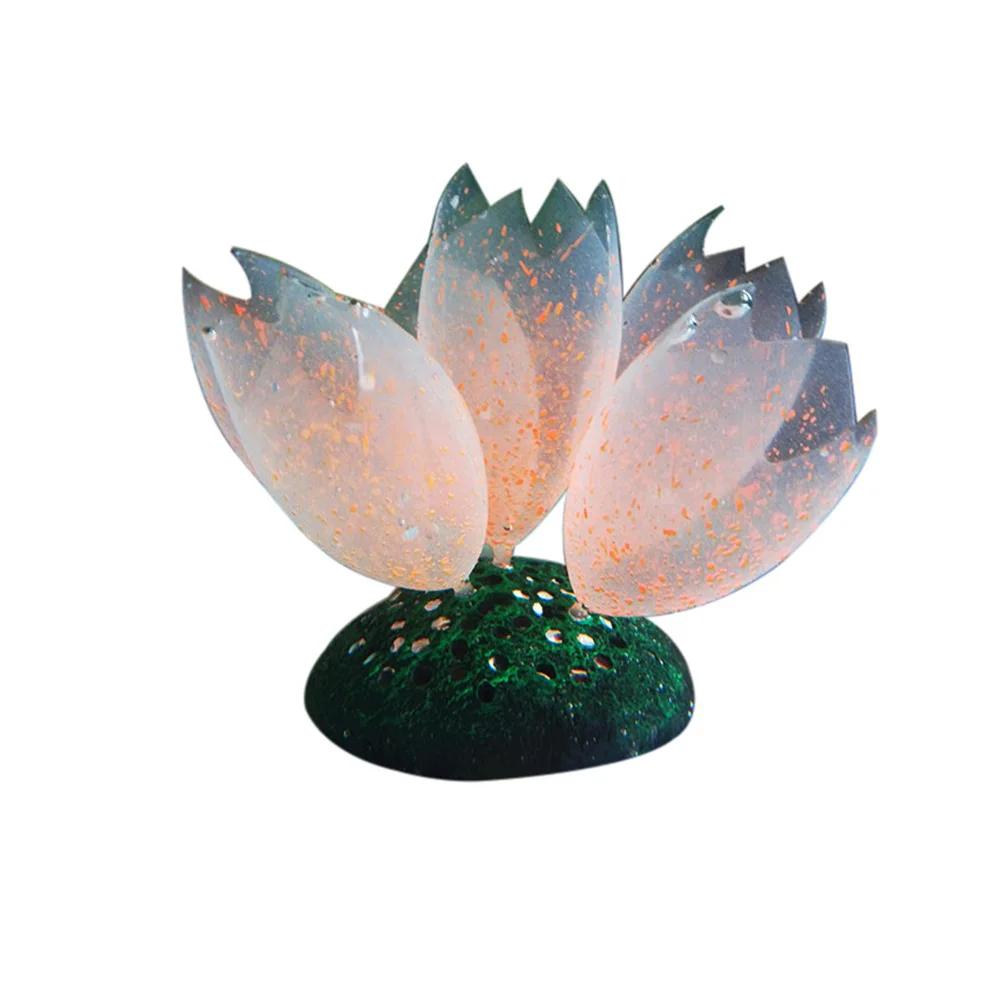 Silicone Coral Ornaments Glow Artificial Coral Aquarium Coral Bubble Artificial Plants Fish Tank Tools Aquarium Decoration (Orange,S)