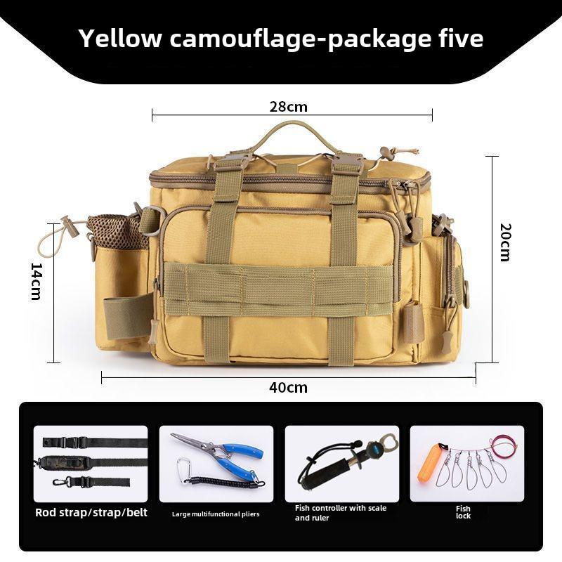"Luya Multifunctional Waterproof Fishing Gear Waist & Messenger Bag – Large Capacity Rod & Storage Bag"