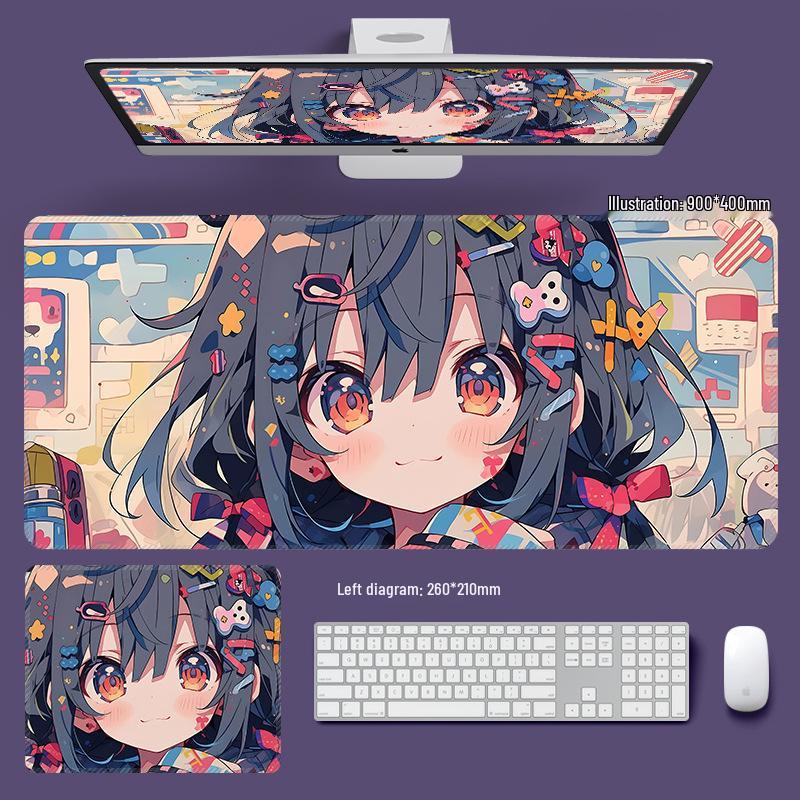 Extra Large Non-Slip Anime Girl Mouse Pad for Gaming and Esports