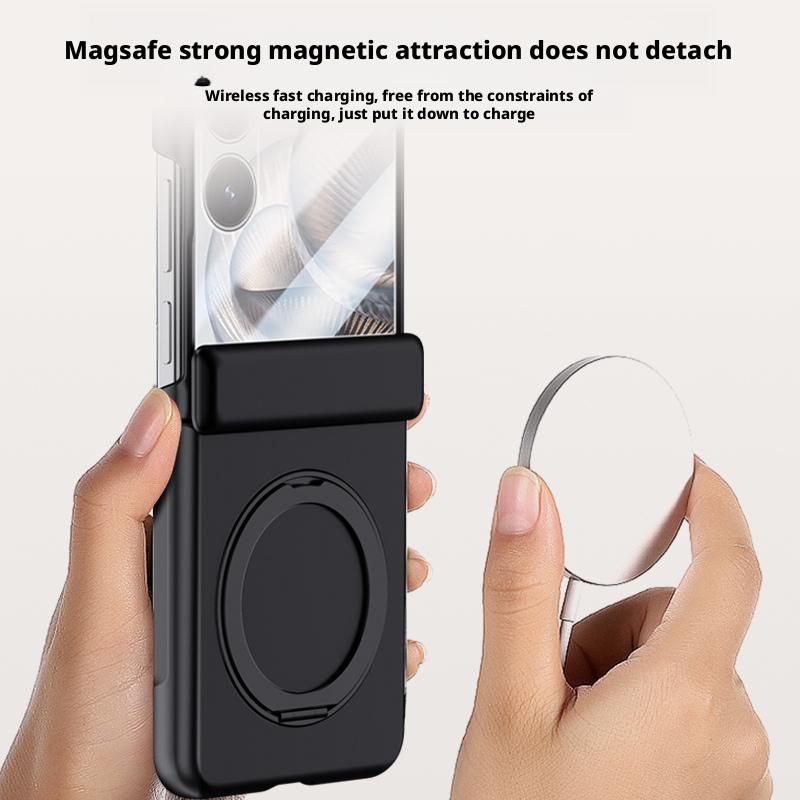 Magnetic Metal Holder Tempered Glass Film Full Protect Case For Xiaomi Mi Mix Flip2 Flip 2 Spring Hinge Protect Cover