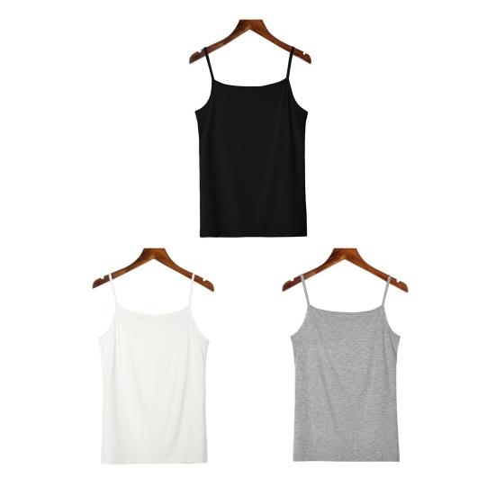Summer Vest Sling Sleeveless Slim Version Tops Solid Color Soft Elastic Tank