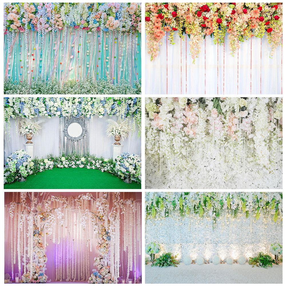 Photography Backdrop Flowers Wall Wedding Banner Vinyl Background for Children Valentines Lovers Party Photoshoot Photo Studio
