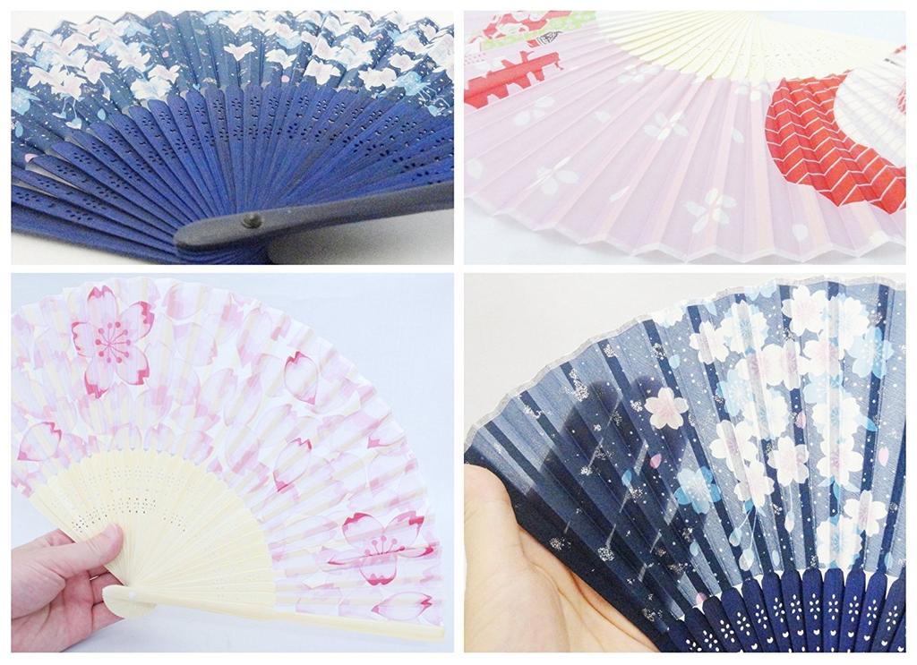 Kyosuke Folding Japanese Traditional Silk Folding Nadeshiko Fan, Goods, Fan, (Dianthus) K-131