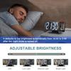 180° Adjustable LED Projection Alarm Clock with Snooze 12/24H Temperature Display and Mirror Design USB Powered for Bedroom Home