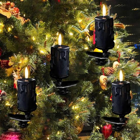 LED Clip Candle Light Set Flameless Flickering Christmas Tree Candle Lamp Electric Fake Candles for Home Christmas Party Decoration