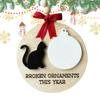 Christmas Tree Decoration Pendant Wood Hangable Cat With Bow Decoration Hanging Board Party Supplies Home Decor