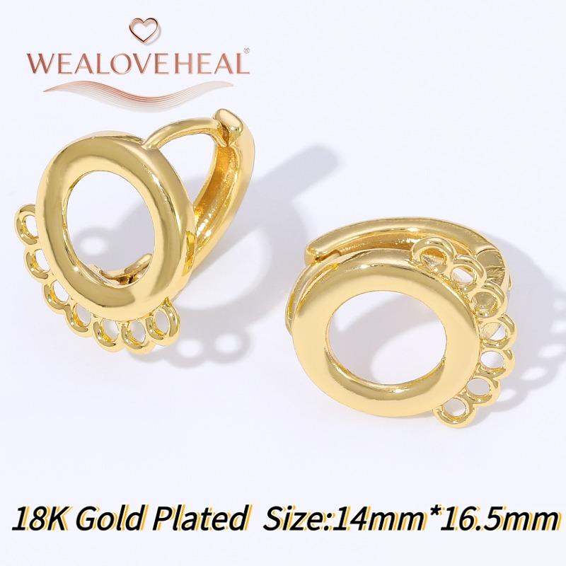 French Circular Thread Earring Hooks Lever Back Open Loop Setting for DIY Earring Clasp Jewelry Making Accessories Findings