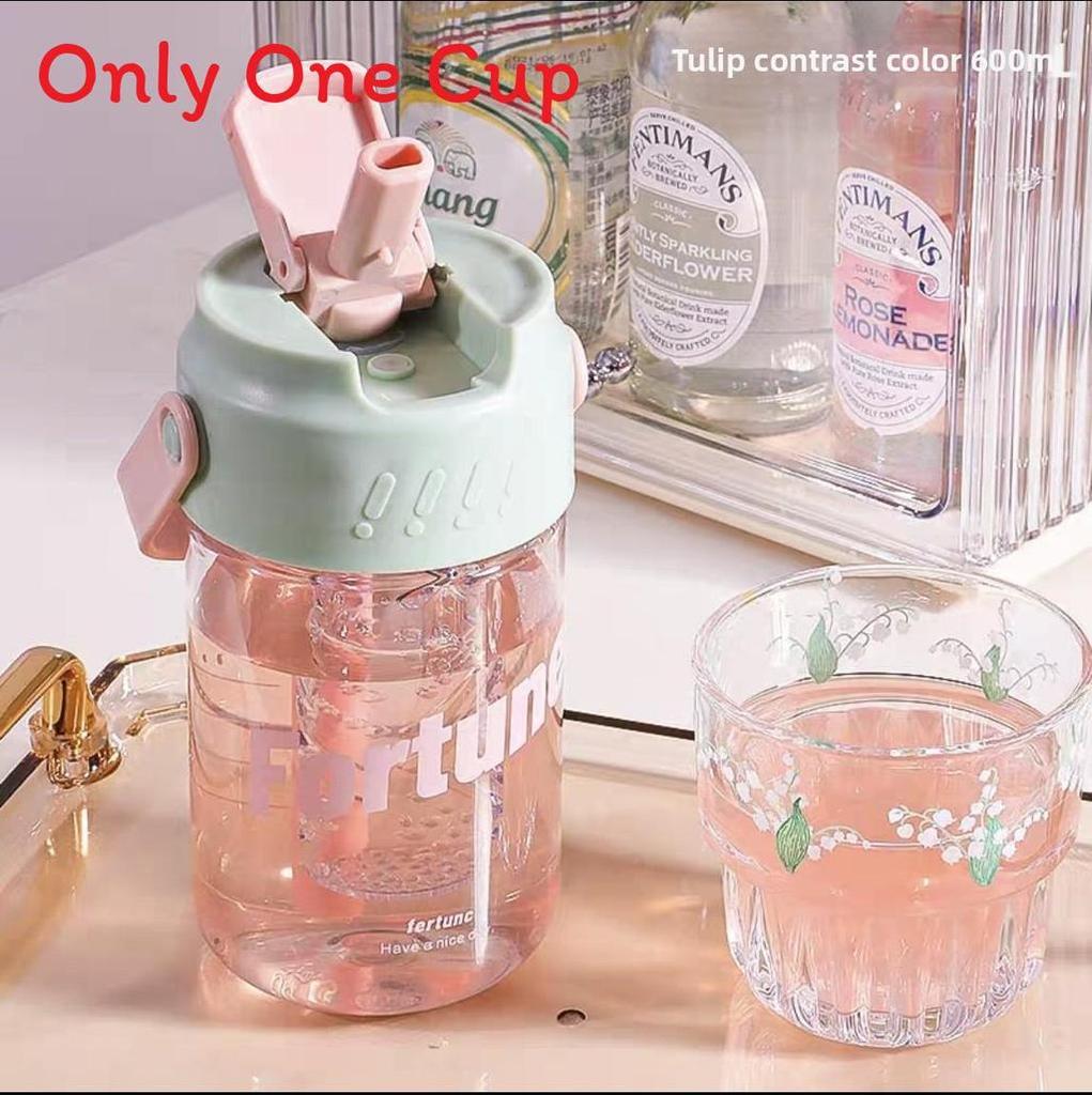 Pc Water Cup For Women With Straw For Office And Home Use