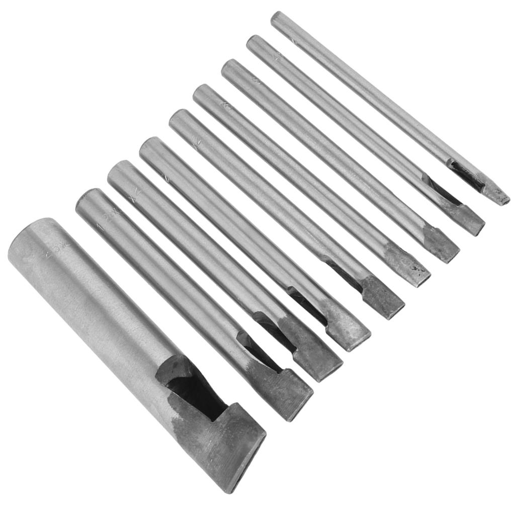 2mm 9pcs Leather Oval Shape Hole Punch Kit Cutter Hollow DIY Tool