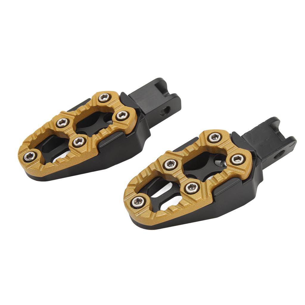 1 Pair Motorcycle Footpeg Left Right Anti Slip Universal Aluminum Alloy Motorcycle Footpeg Golden