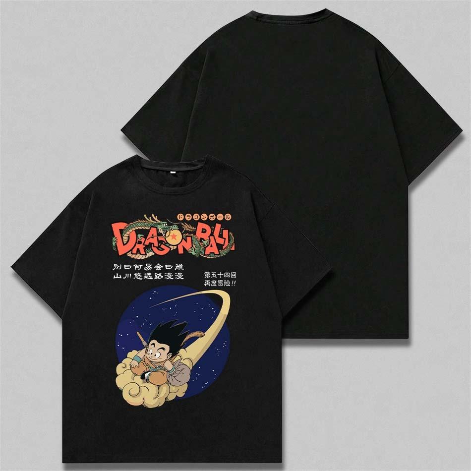 Japanisches Anime Dragon Ball Son Goku Sommer T-Shirt Lässig Sport Fitness Locker Übergroß Bequem Kurzarm Herren Damen Top