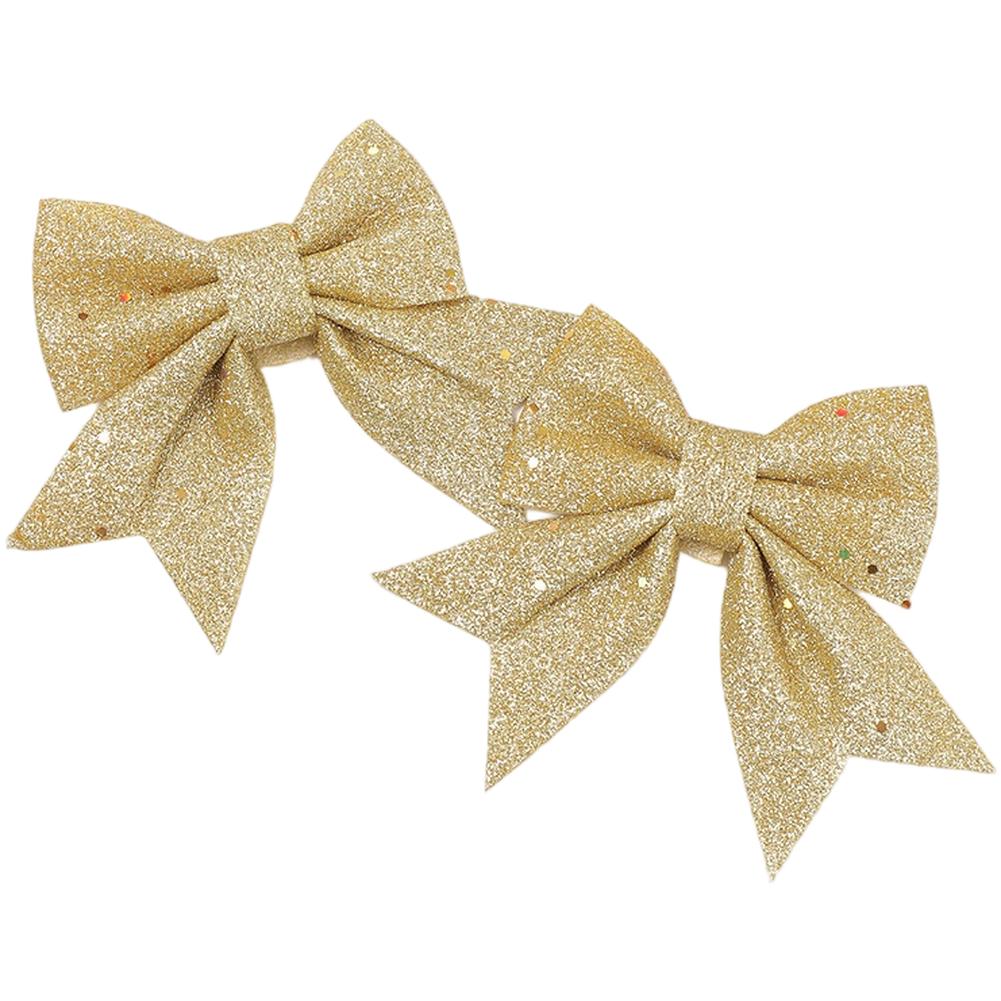 

Christmas Tree Holiday Ornament with Glitter Bow Pendant Designed for Festive Scene Decoration Lightweight and Easy to Hang золотий