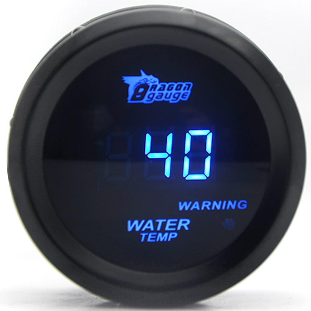 52MM Car Modification Gauge: Digital Display with Blue Light for Turbo, Water Temp, Oil Temp, Oil Pressure, Voltage (12V)