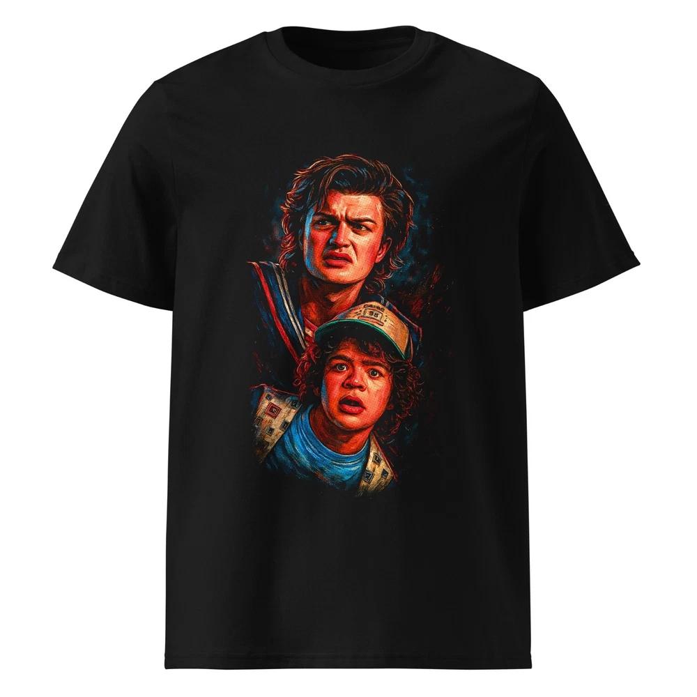Stranger Things Steve  Dustin T Shirt  Hawkins Duo Horror Sci Fi Fan Tee L