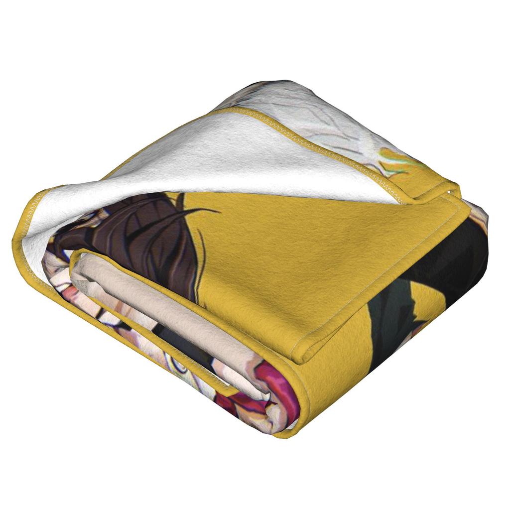 Cartoon Manga Dandadan Action Comedy Creative Blanket Portable Flannel Sofa Throw Blanket for Bedroom Outdoor Throws Bedspread