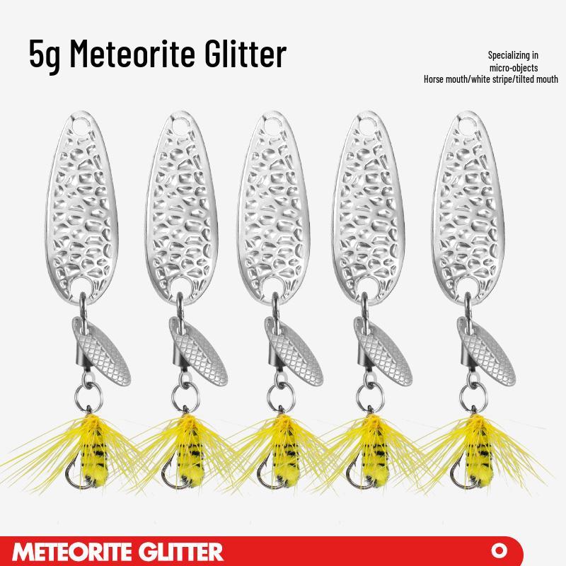Meteorite Stone Micro Lure: Spinning Sunflower Seed Sequin Hook for Fly Fishing, Rigged for Mandarin Fish with White Stripes