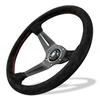 NARDI SPORTS TYPE Rally Suede Deep Cone Type Red Stitch 350mm Steering Wheel N754